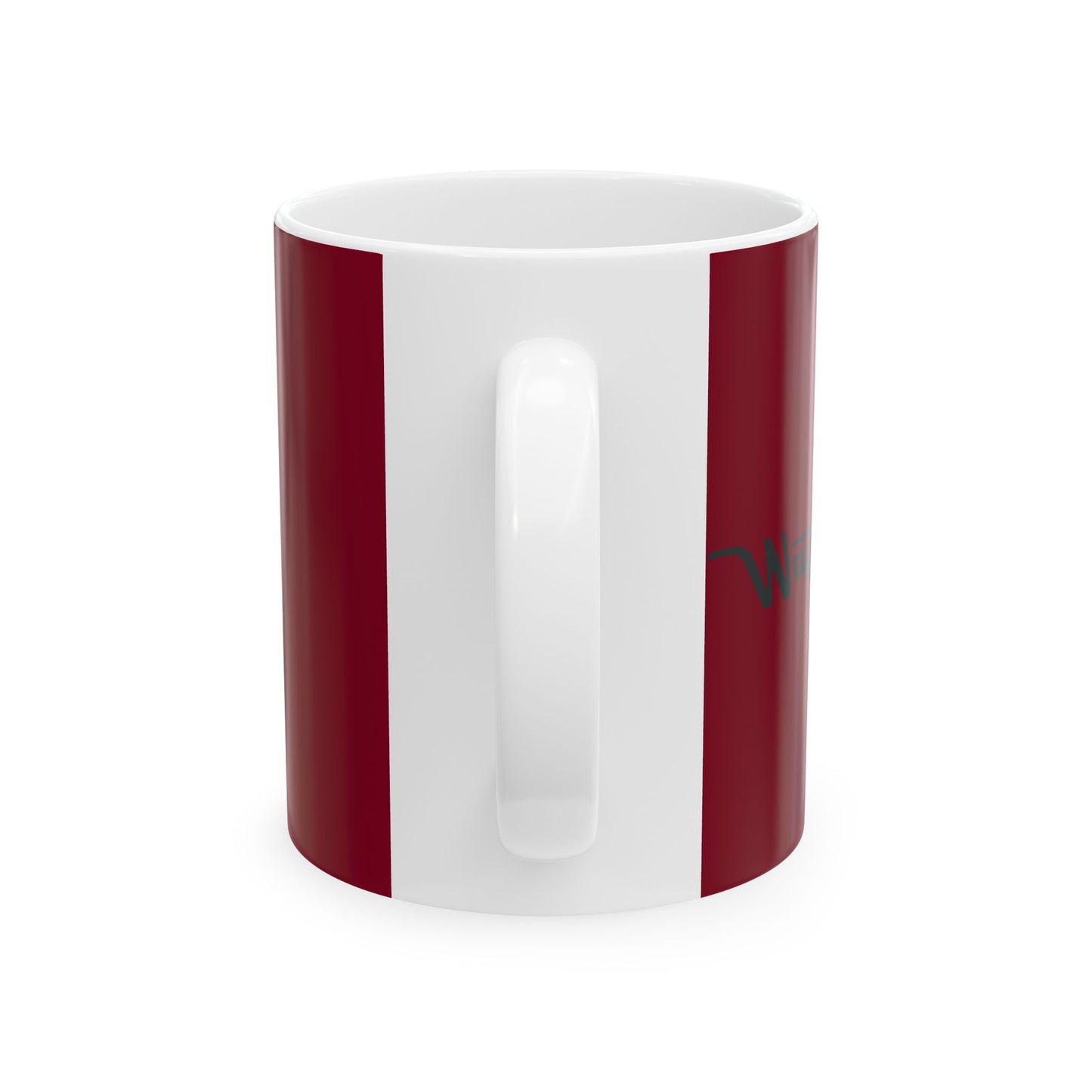 Ceramic Mug — Retro Coffee Cup (11oz/15oz) - Burgundy with Black