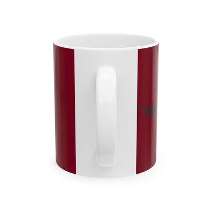 Ceramic Mug — Retro Coffee Cup (11oz/15oz) - Burgundy with Black
