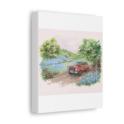 Red Wagoneer Stretched Canvas Art