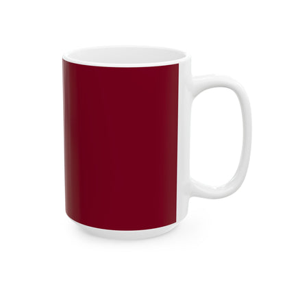 Ceramic Mug — Retro Coffee Cup (11oz/15oz) - Burgundy with Tan