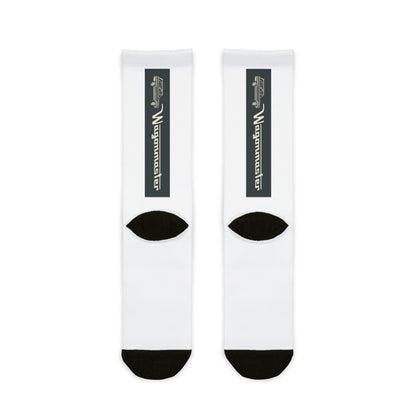 Wagonmaster Crew Socks - Vertical Charcoal Logo