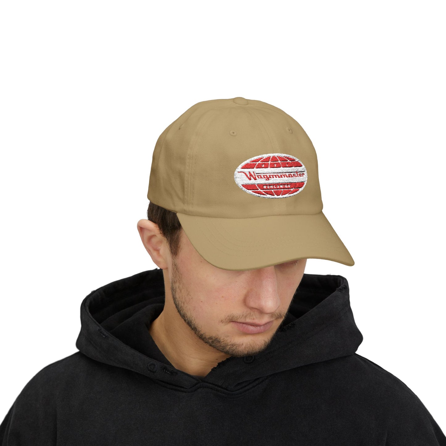 Classic White Dad Cap with Retro Logo