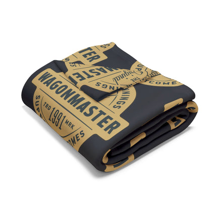 Wagonmaster Logo Fleece Blanket — Vintage Badge Cozy Throw
