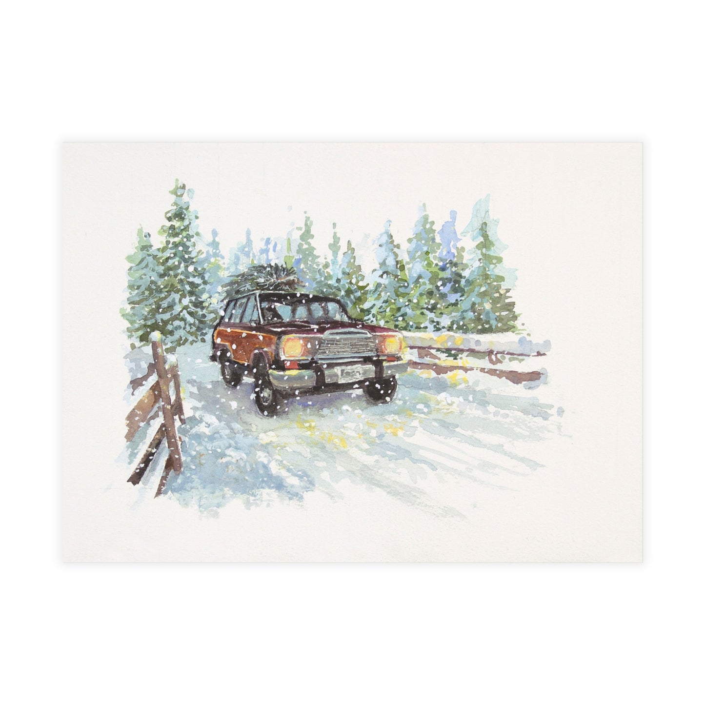 Holiday Postcard Bundles (envelopes included) - Tree Delivery Wagoneer
