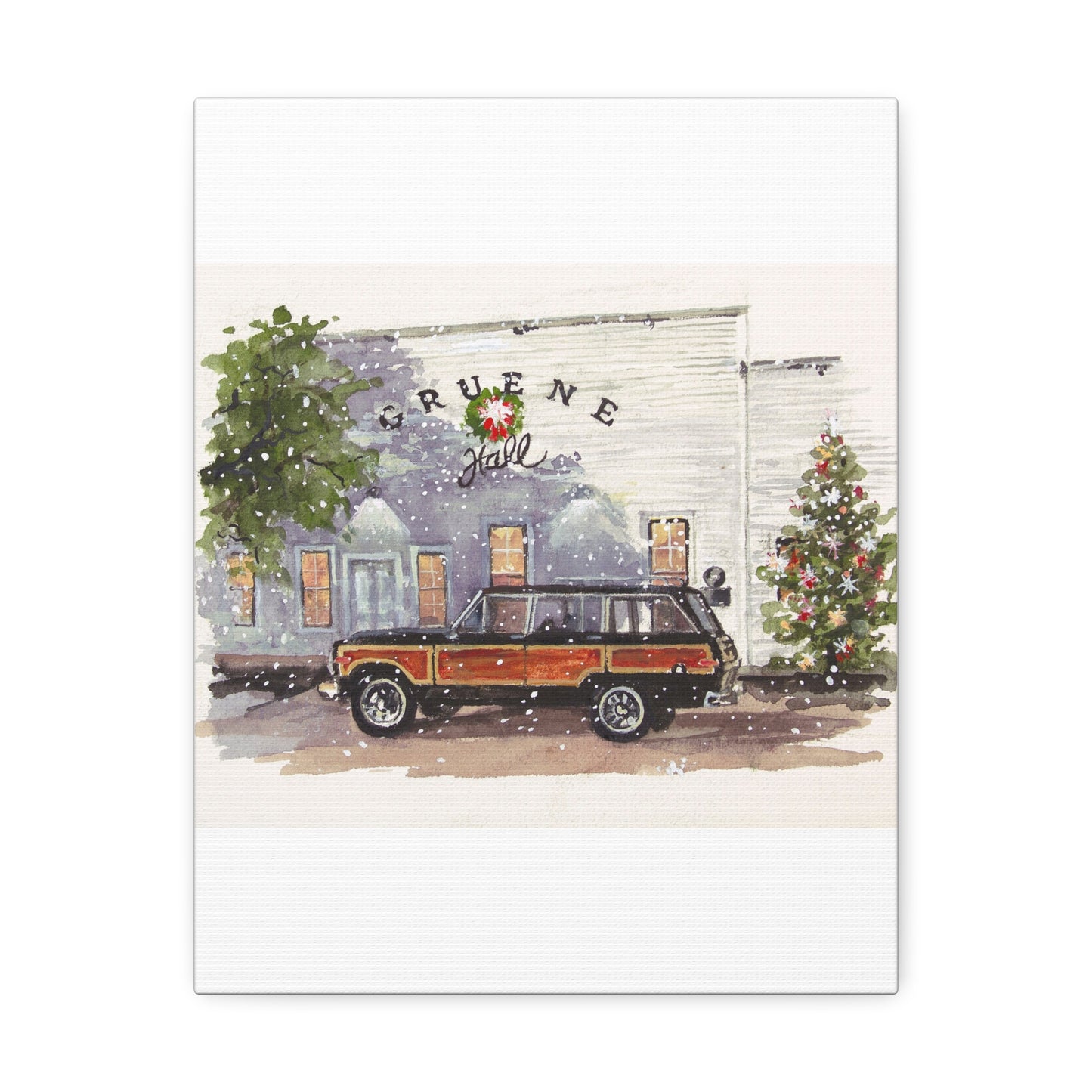 Christmas at Gruene Hall Stretched Canvas Art