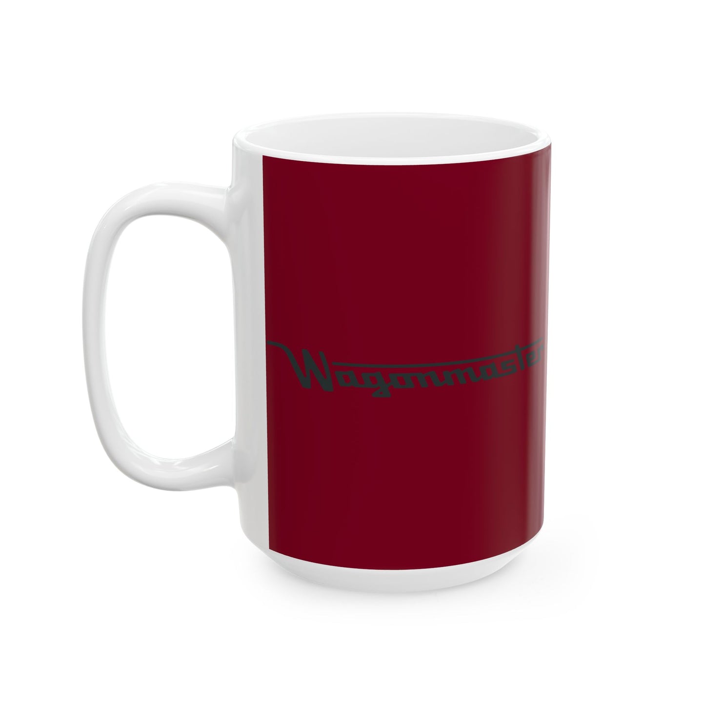 Ceramic Mug — Retro Coffee Cup (11oz/15oz) - Burgundy with Black