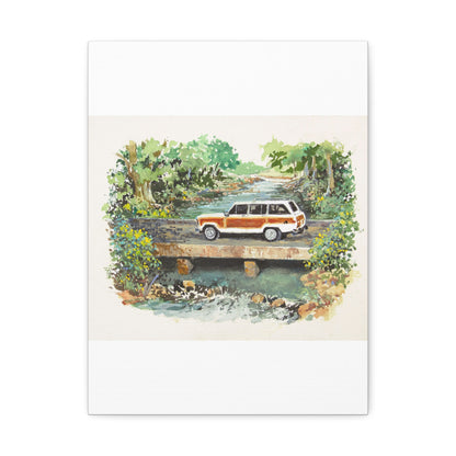 White Wagoneer Stretched Canvas Art