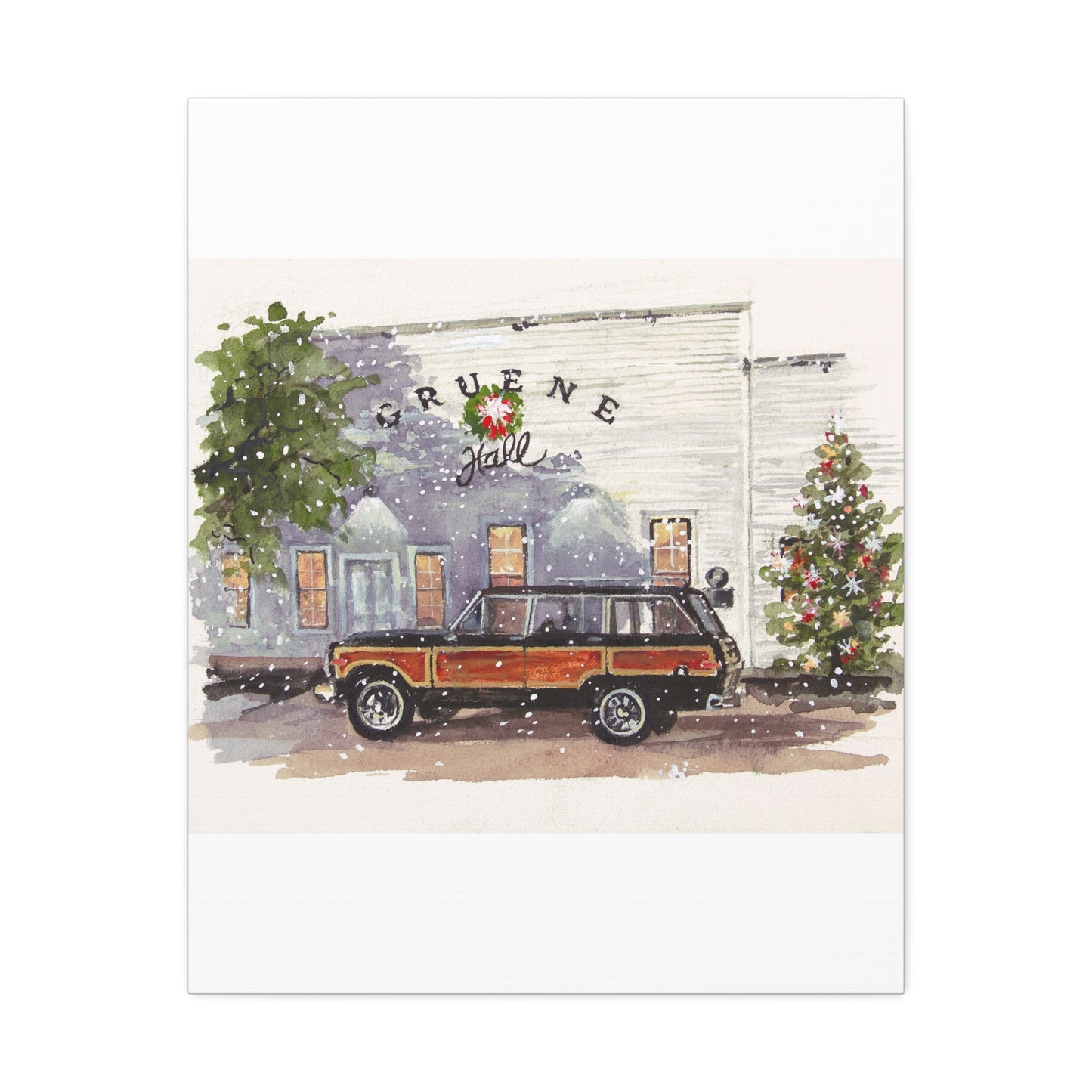 Christmas at Gruene Hall Stretched Canvas Art
