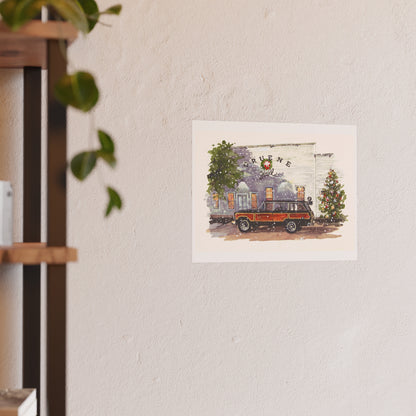 Christmas at Gruene Halle Wagoneer Poster - Multiple Sizes Available