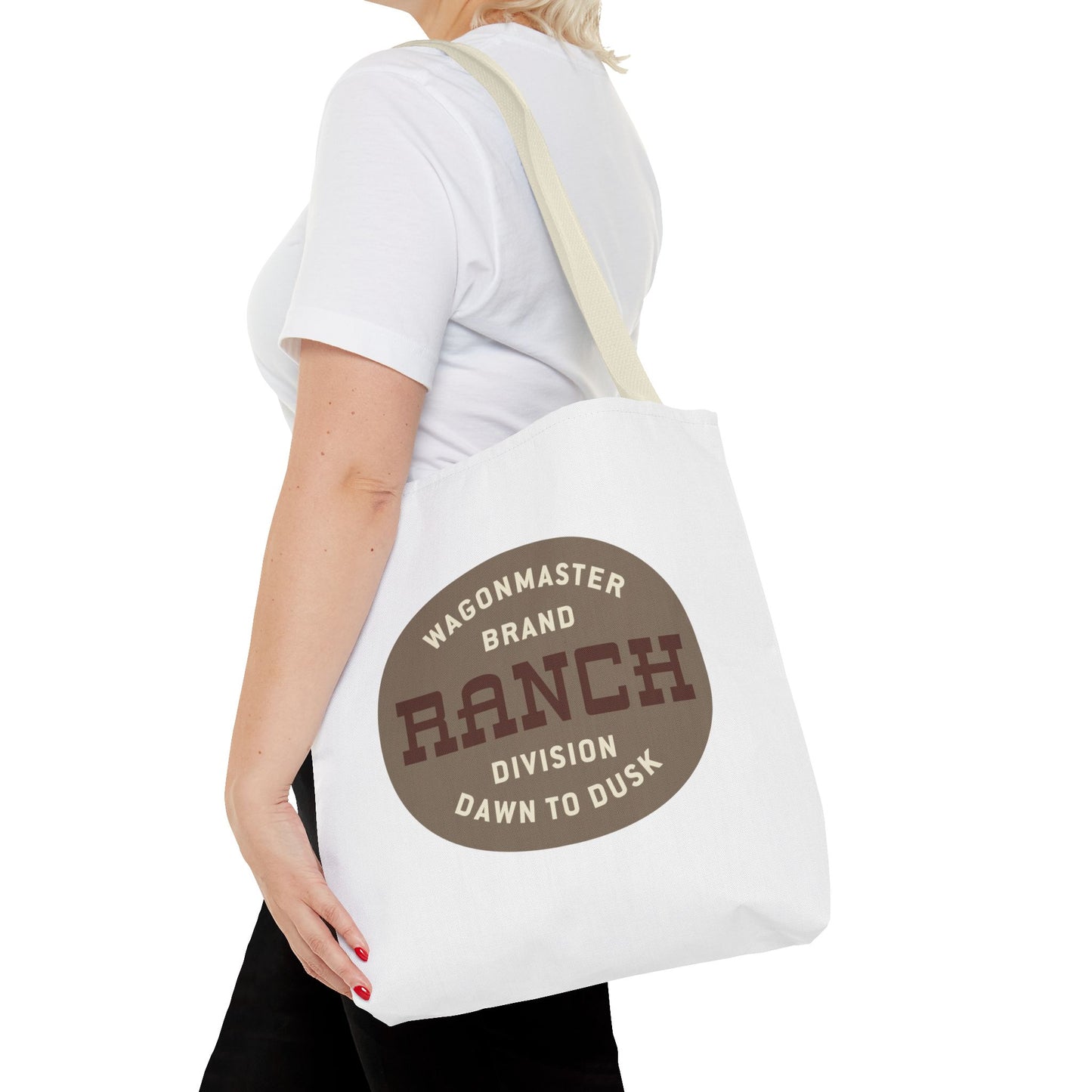 Ranch Wagonmaster Logo Tote Bag — Vintage Western 'Dawn to Dusk' Cotton Tote