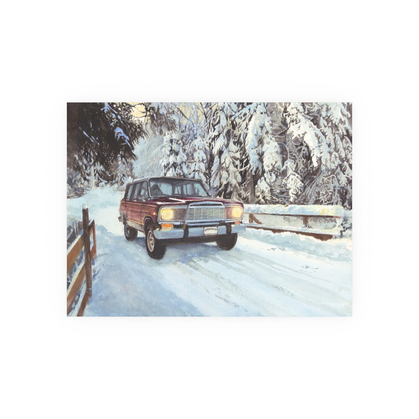 Winter Wonderland Wagoneer Poster - Multiple Sizes Available