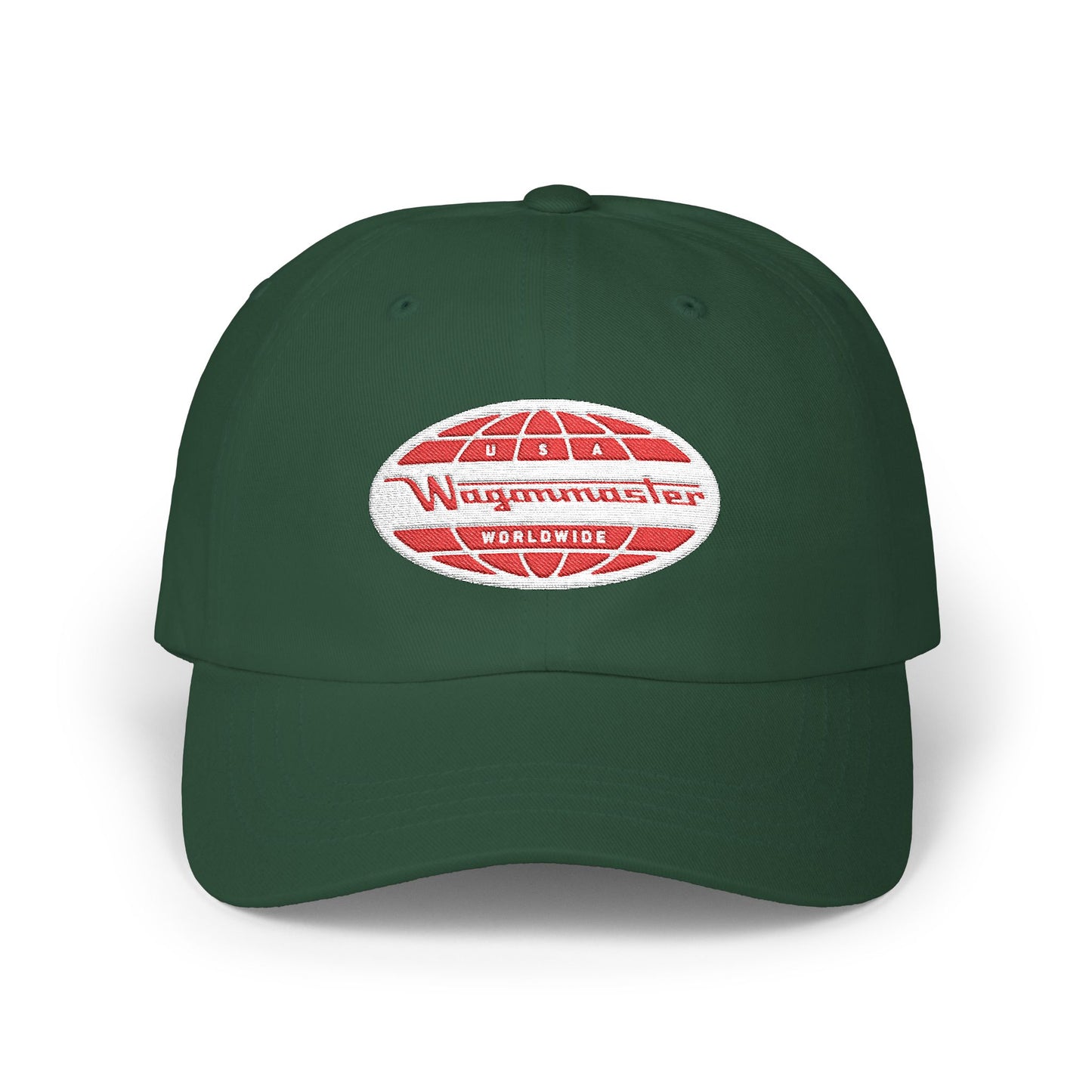 Classic White Dad Cap with Retro Logo