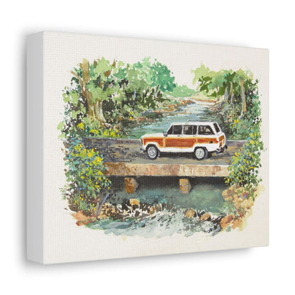 White Wagoneer Stretched Canvas Art
