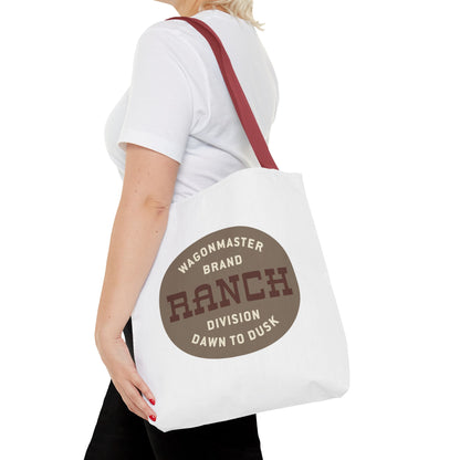 Ranch Wagonmaster Logo Tote Bag — Vintage Western 'Dawn to Dusk' Cotton Tote