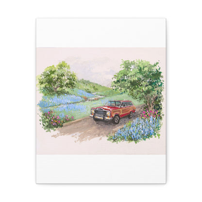 Red Wagoneer Stretched Canvas Art