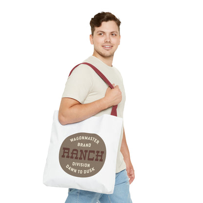 Ranch Wagonmaster Logo Tote Bag — Vintage Western 'Dawn to Dusk' Cotton Tote