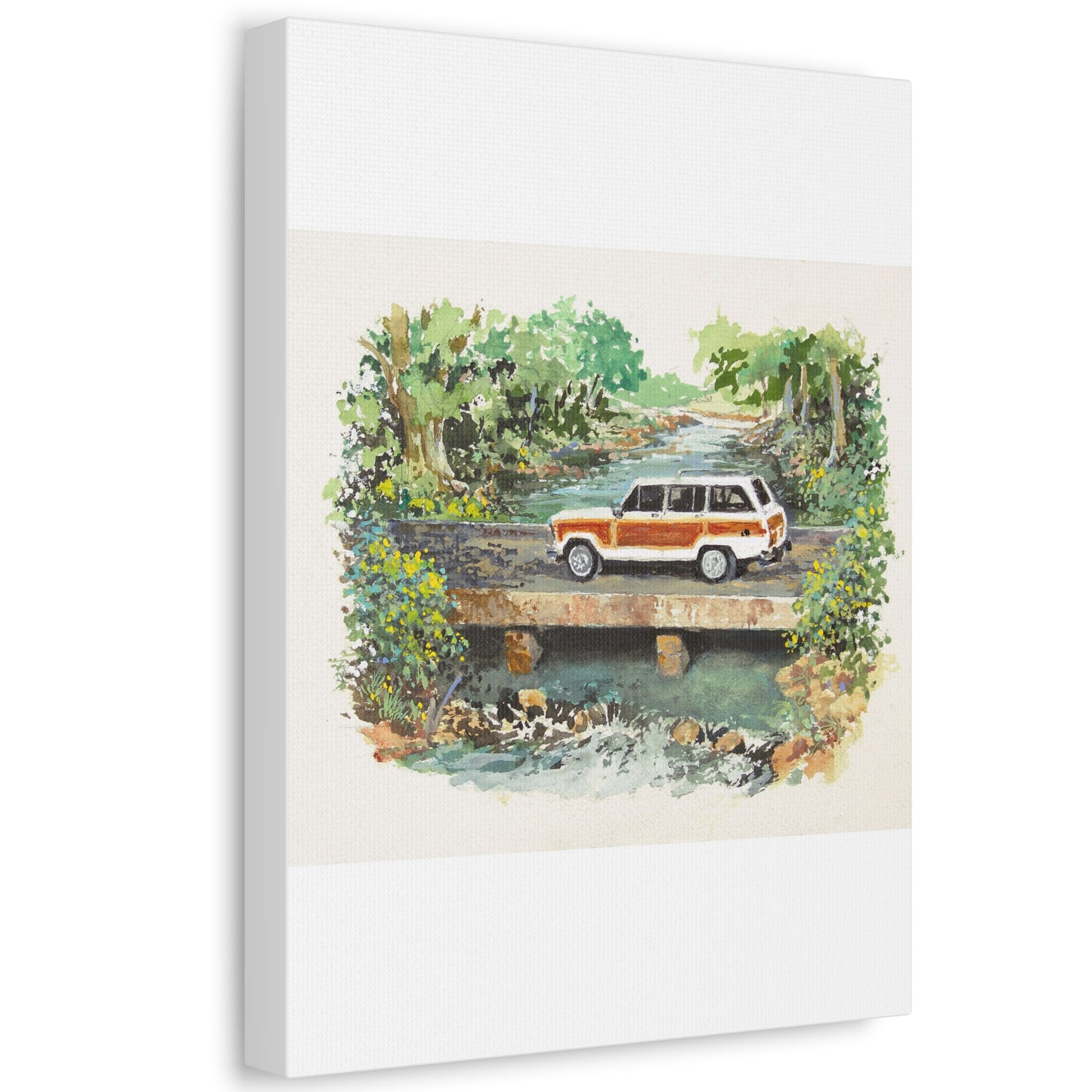 White Wagoneer Stretched Canvas Art