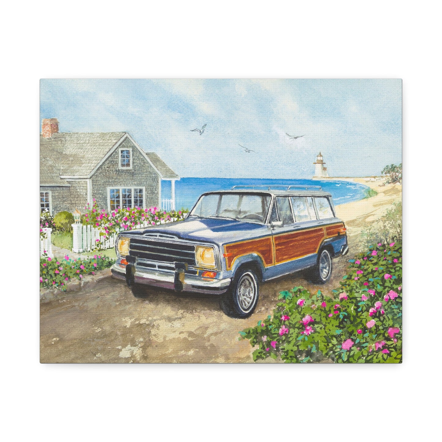Nantucket Wagoneer Stretched Canvas Art