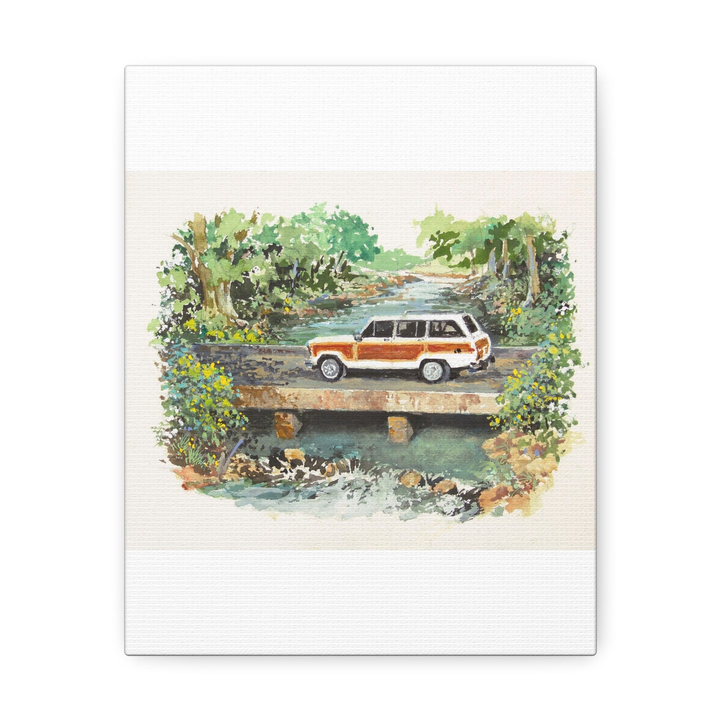 White Wagoneer Stretched Canvas Art