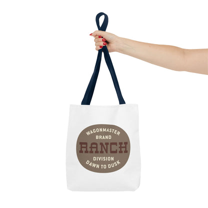 Ranch Wagonmaster Logo Tote Bag — Vintage Western 'Dawn to Dusk' Cotton Tote