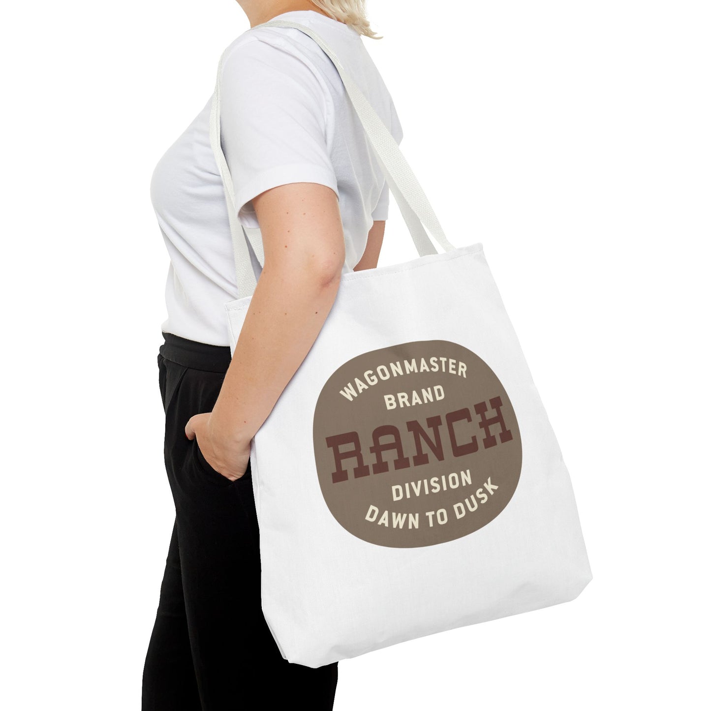 Ranch Wagonmaster Logo Tote Bag — Vintage Western 'Dawn to Dusk' Cotton Tote