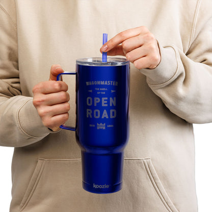 40oz Engraved Travel Tumbler with Lid — “Open Road” Stainless Insulated Cup