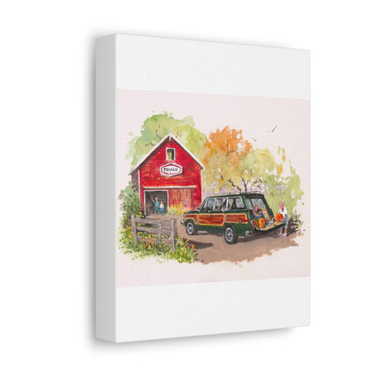 Fall Harvest Wagoneer Stretched Canvas Art