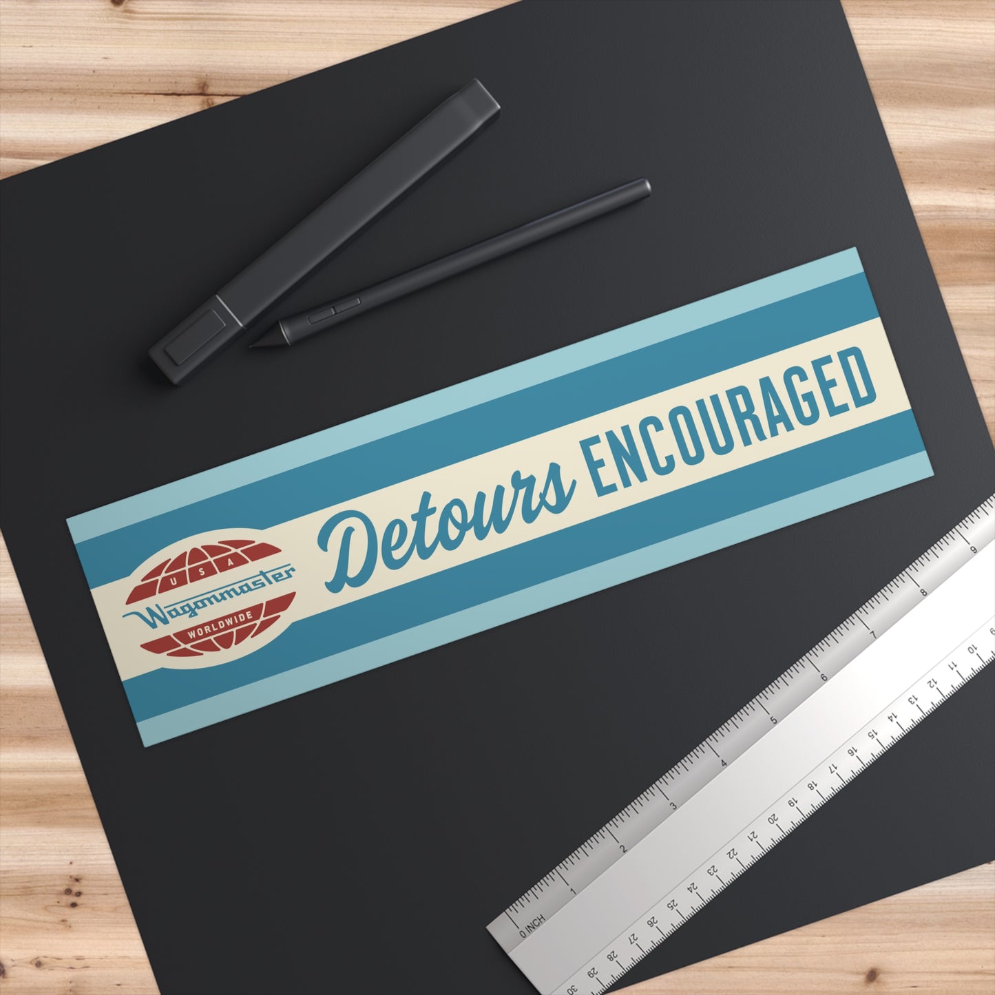 Bumper Sticker — “Detours Encouraged” - Spinnaker Blue