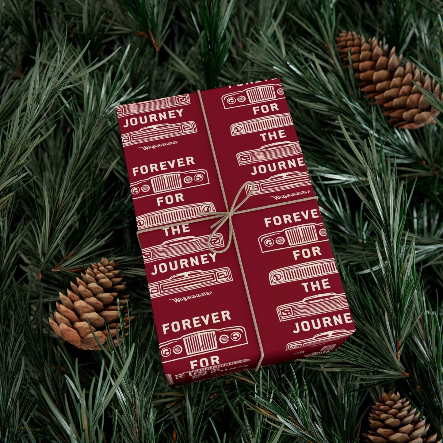 For the Journey Wrapping Paper — Burgundy