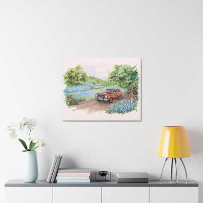 Red Wagoneer Stretched Canvas Art