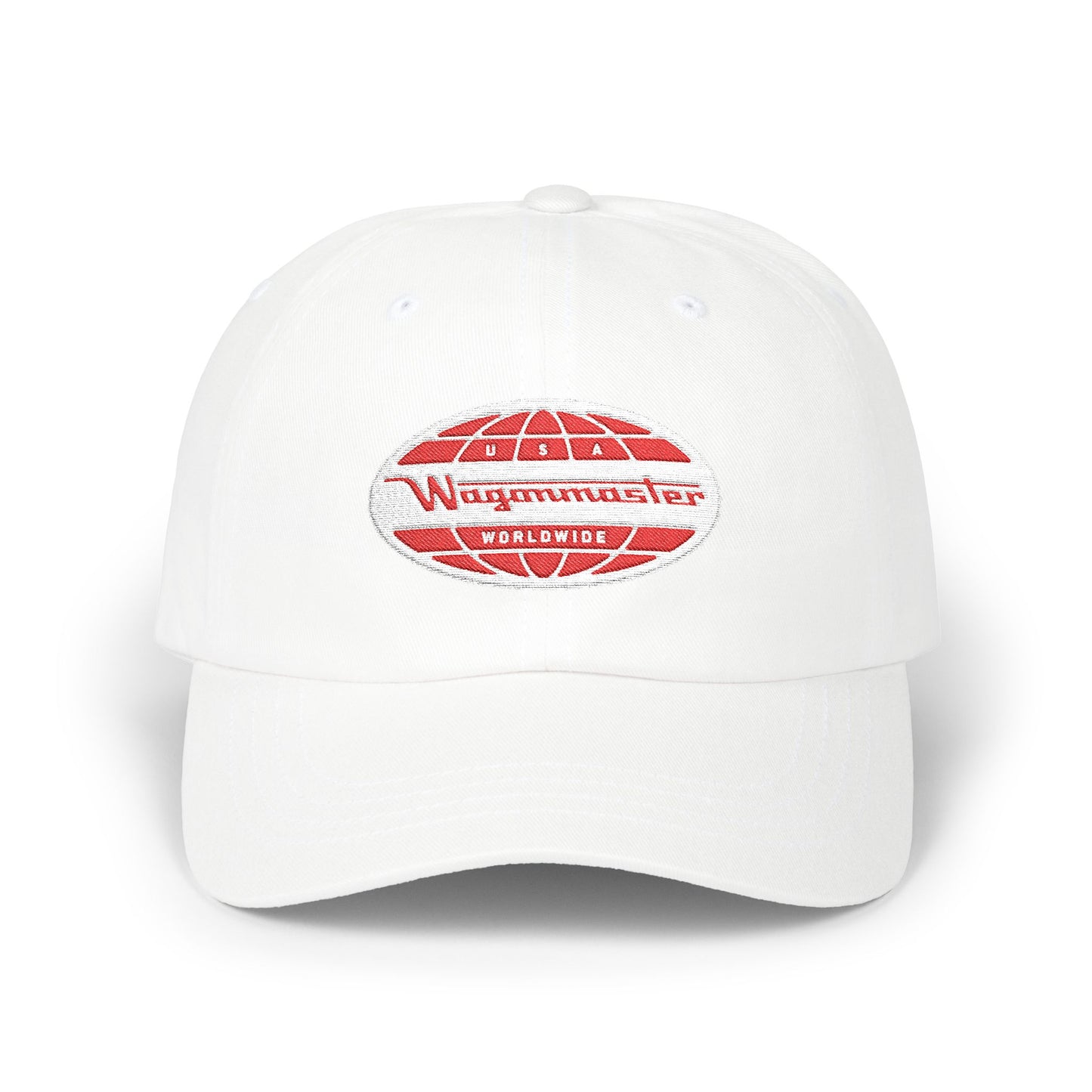 Classic White Dad Cap with Retro Logo