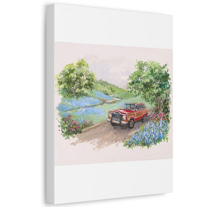Red Wagoneer Stretched Canvas Art