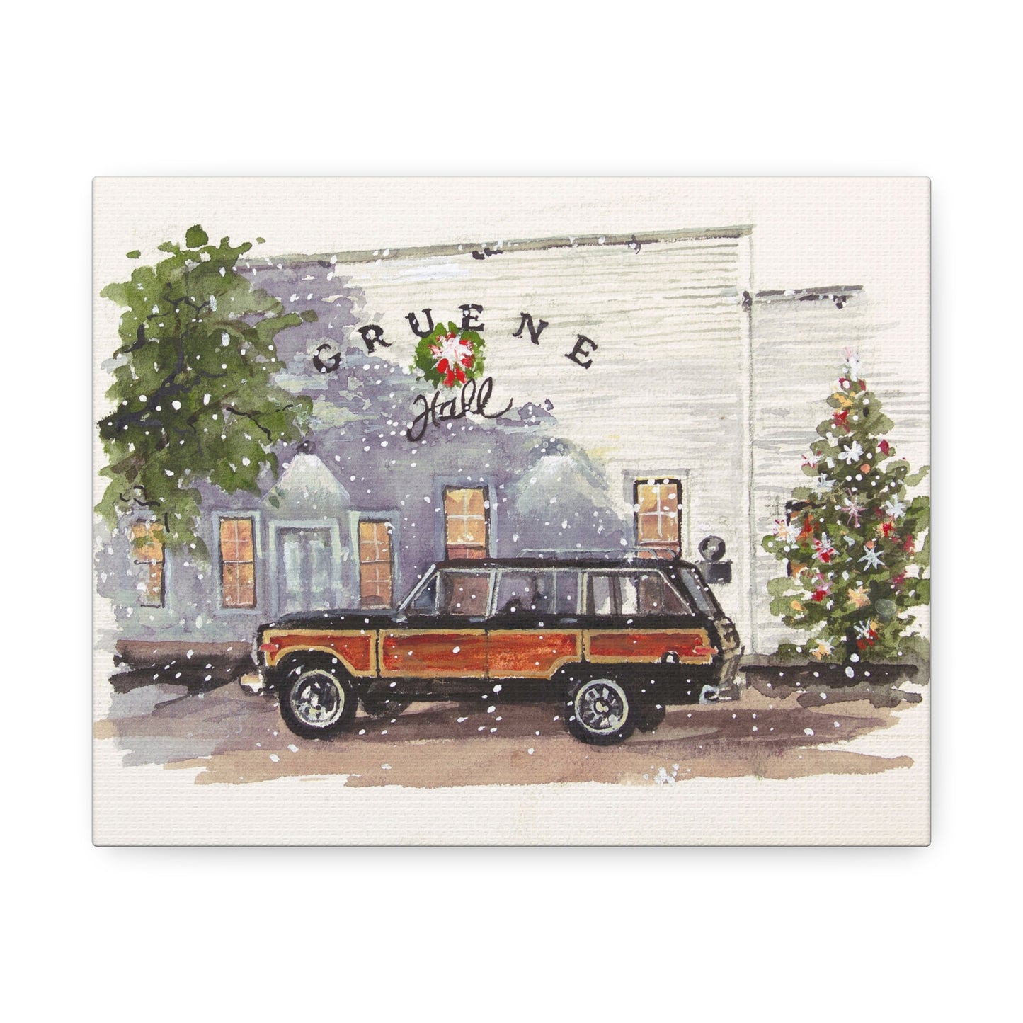 Christmas at Gruene Hall Stretched Canvas Art