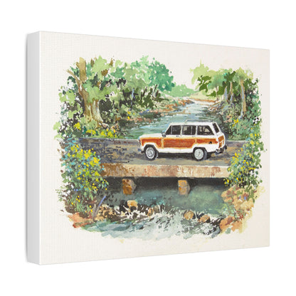 White Wagoneer Stretched Canvas Art