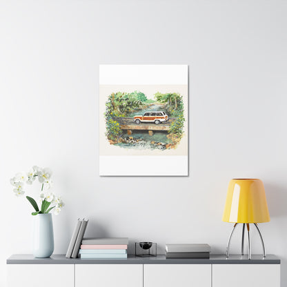 White Wagoneer Stretched Canvas Art