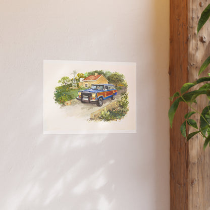 Blue Wagoneer Poster - Multiple Sizes Available