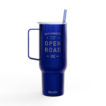 40oz Engraved Travel Tumbler with Lid — “Open Road” Stainless Insulated Cup