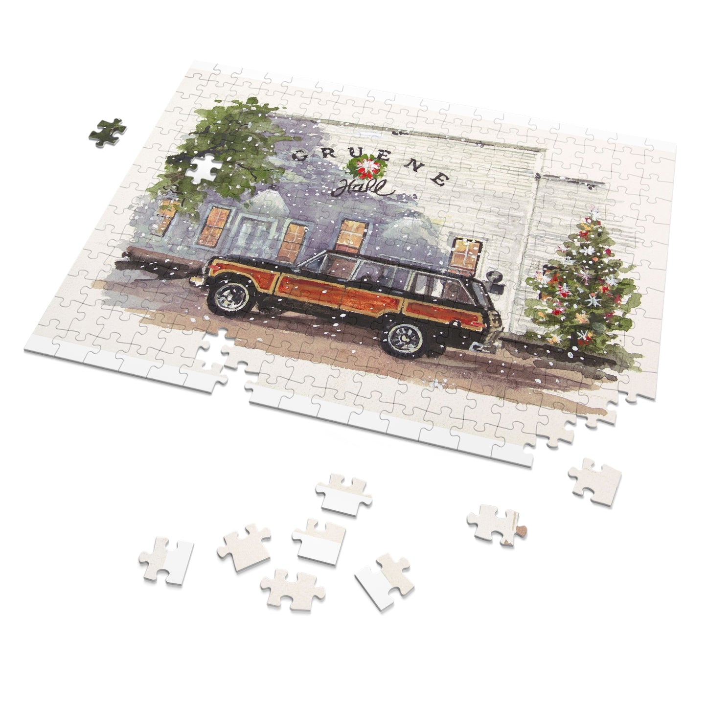 Gruene Wagon Holiday Jigsaw Puzzle (with Tin)