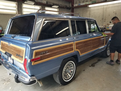 Wagonmaster Woodgrain 3M Vinyl cut-to-fit kits | Marine Teak for Jeep Grand Wagoneers 1987-1991 - Does not include molding trim
